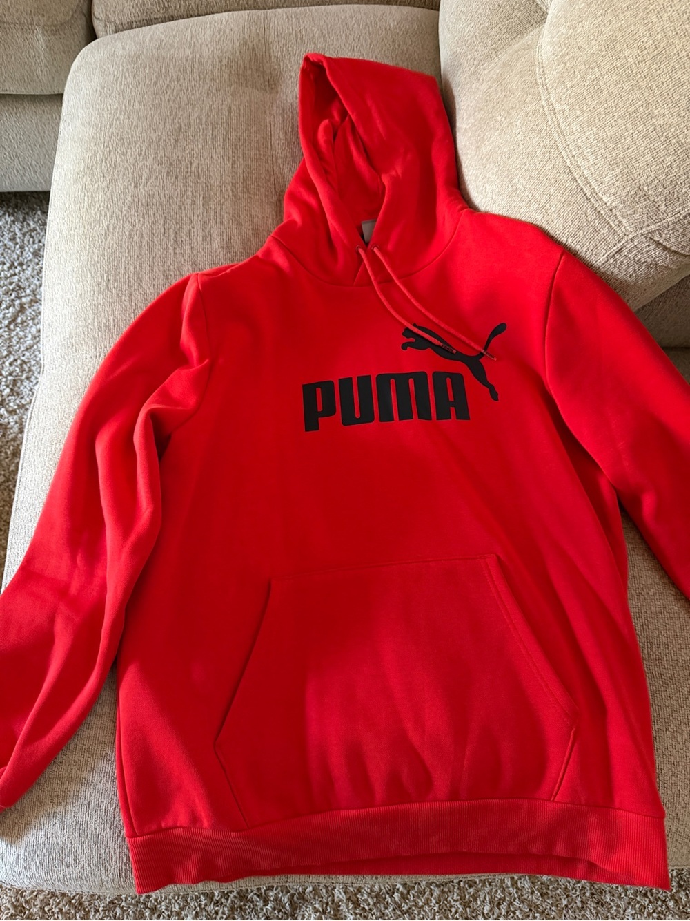 Puma Red Hoodie with Black Logo
